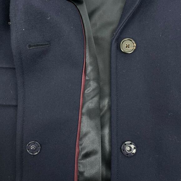 J. Crew Wool Blend Melton Boyfriend Coat One Button Navy Blue Size 12 - Picture 11 of 12